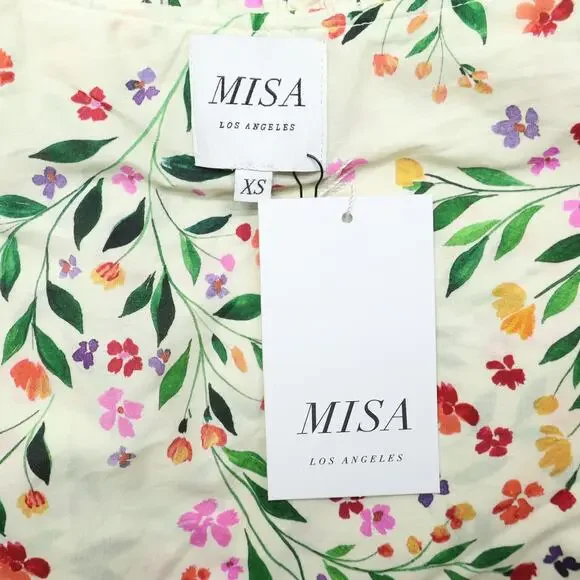 MISA Los Angeles Iliana Spring Ditsy Ruffled Mini Cotton Dress Sz XS NEW - Picture 5 of 8